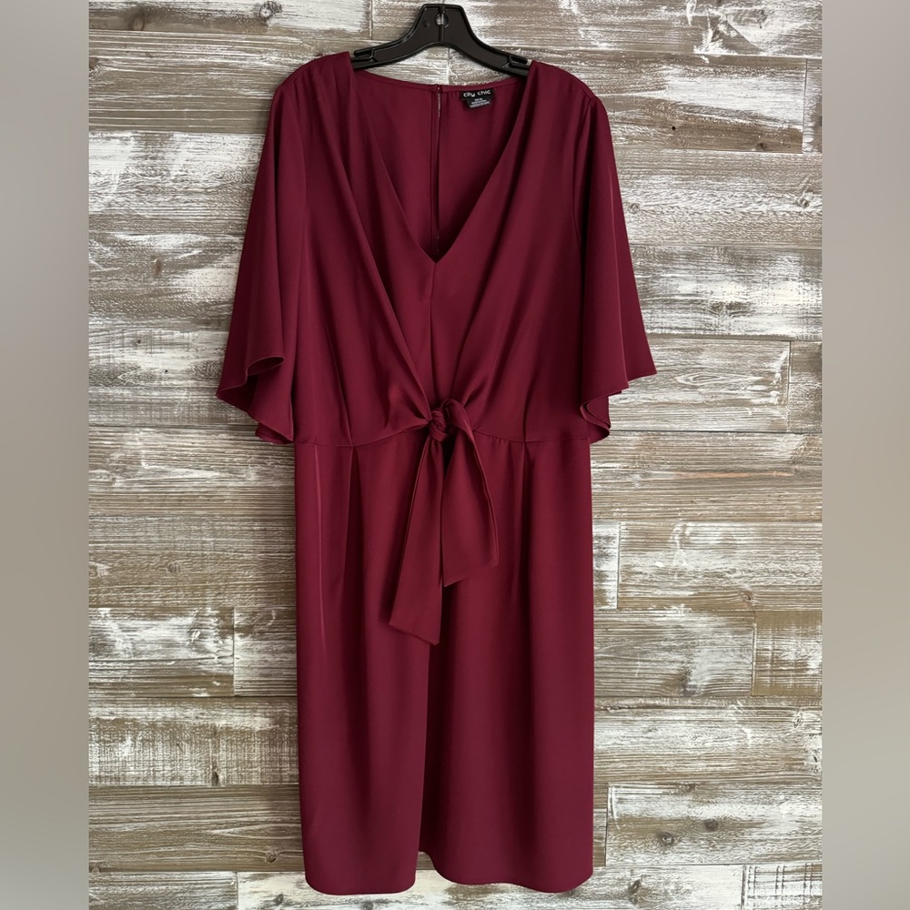 City Chic, burgundy dress, size 18